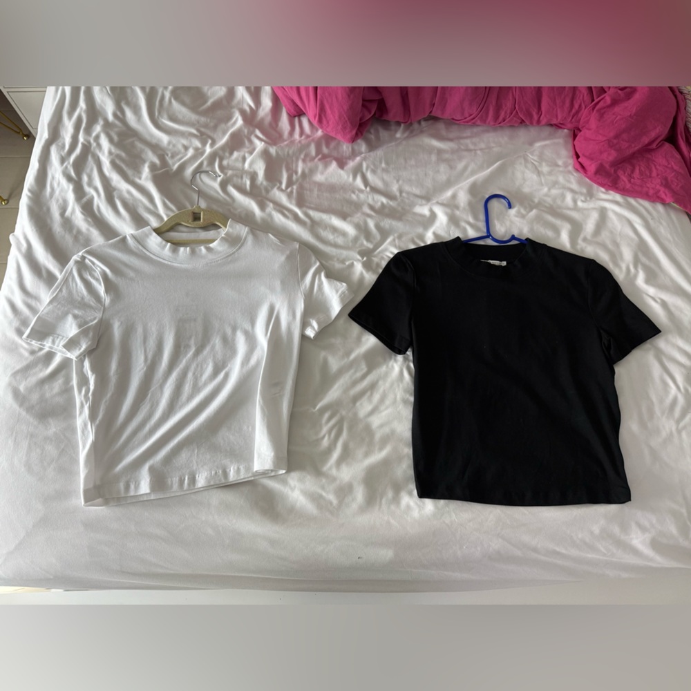 ZARA White and Black T-Shirt Set BRAND NEW